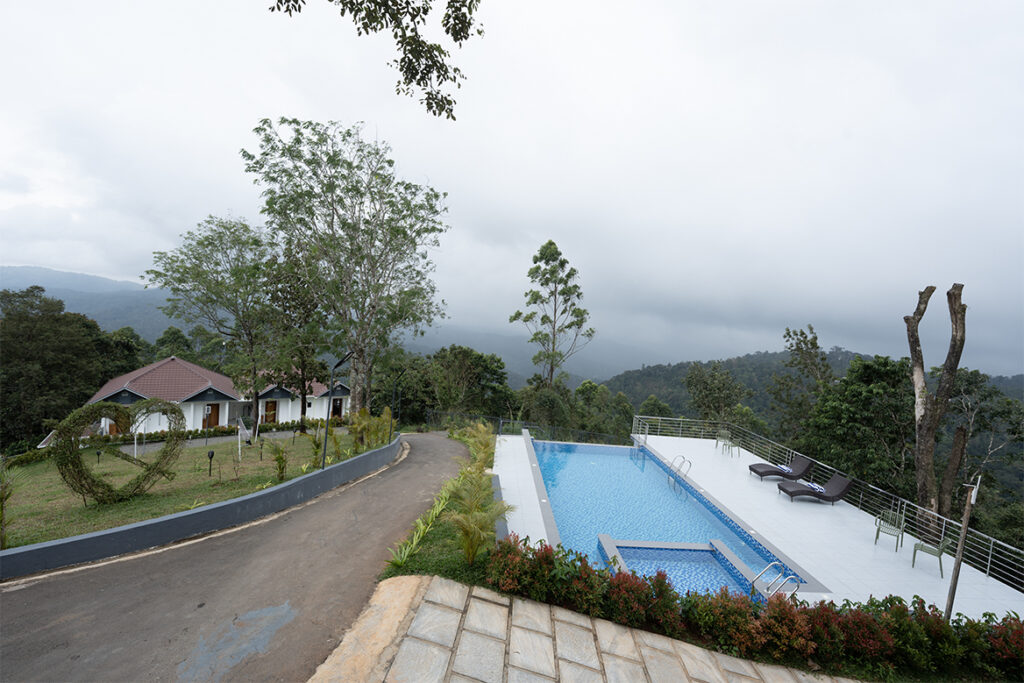 infinity pool at Zeezmount, a top pool resort in Munnar